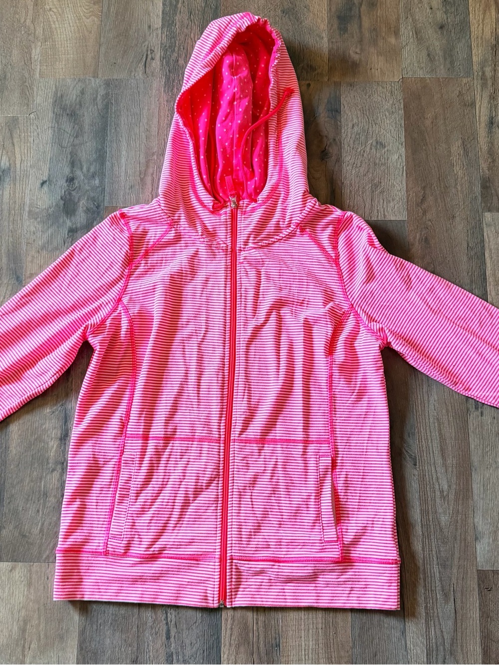 made for life Pink Striped Hooded Zip-Up Sweatshirt